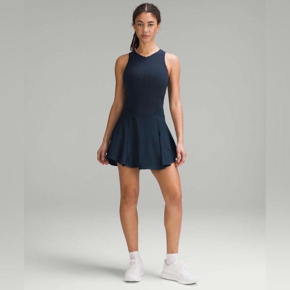 lululemon athletica Dresses & Skirts - Lululemon Everlux Short-Lined Tennis Dress 6"•True Navy•SZ 6•Open Back•FLAWLESS